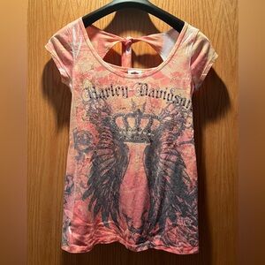 Harley-Davidson Coral Winged Crown Tee